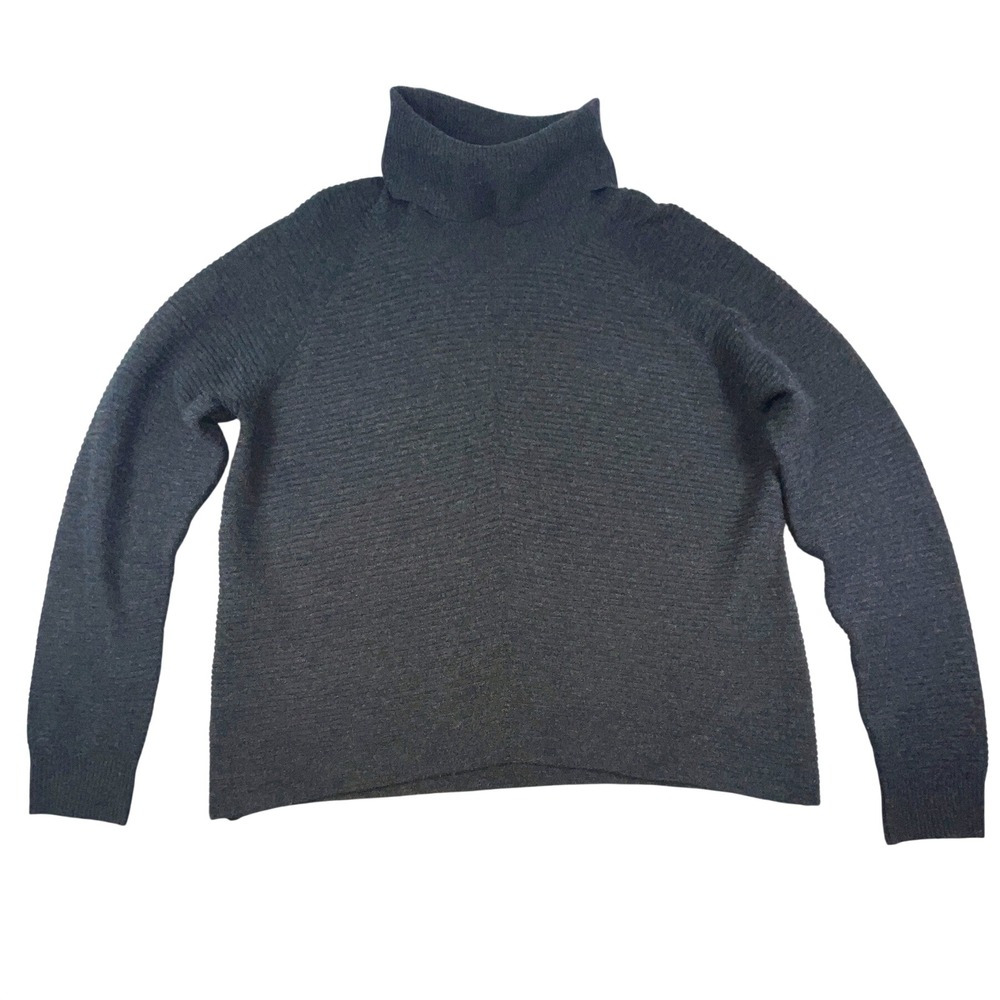 KUHL Turtleneck Sweater Womens L Gray Ribbed Knit Raglan Outdoor Pullover